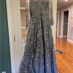 Lara silver sequin gown